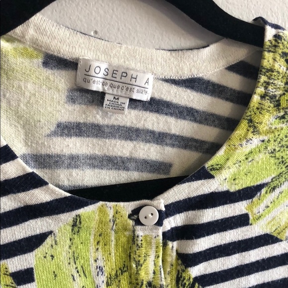 Knit striped cardigan with large green floral - Picture 3 of 5